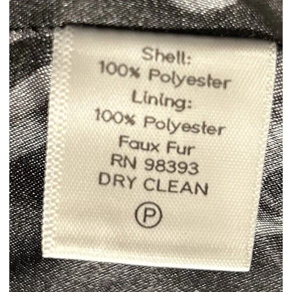 Dennis Basso Faux Fur Hooded Coat NWT Black 1X Zip Front Knee Length - Picture 6 of 7